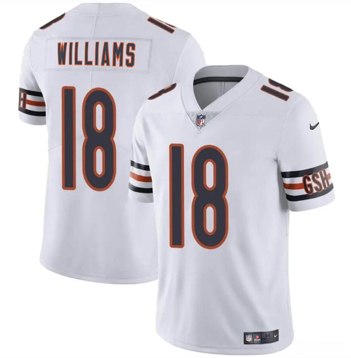 Men's Chicago Bears #18 Caleb Williams White 2024 Draft Vapor Football Stitched Jersey